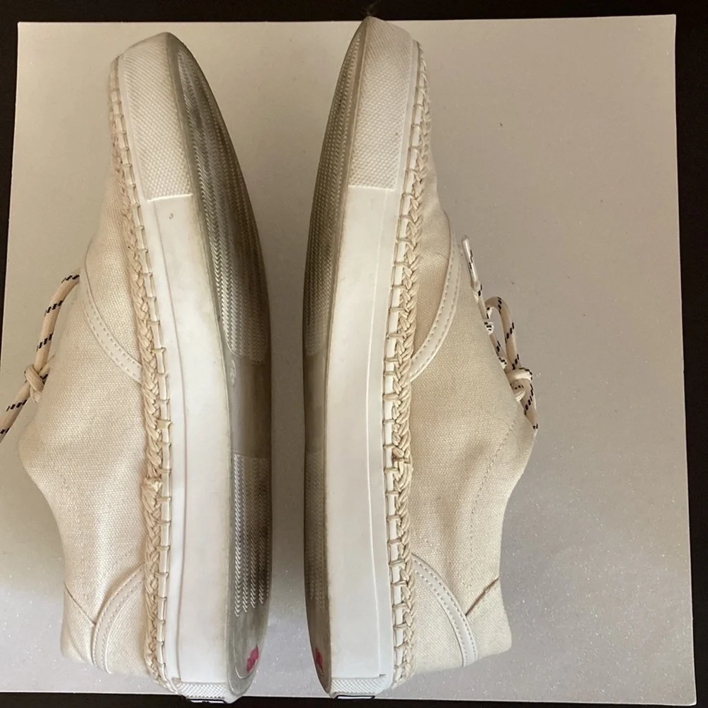 Kate Spade New York Boat Party Espadrille Sneakers Cream Canvas Sz 6.5